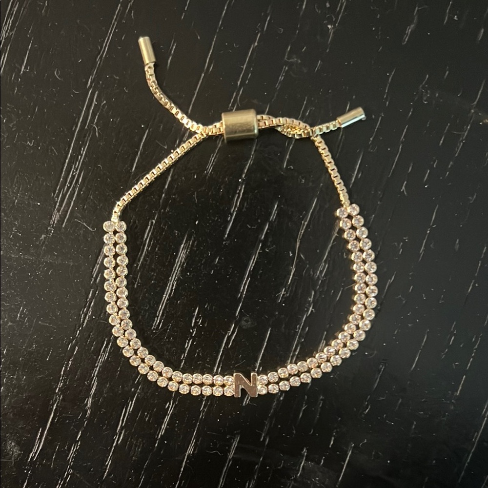 Elegant Gold Bracelet with Initial Charm